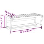 vidaXL Étagère murale à serviettes 60x25x20 cm bambou