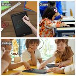 ACROPAQ Tablette dessin Enfant- Ardoise Magique 12 Pouces- Ecran LCD Noir- Tablette graphique enfant- Pile CR2025 incluse