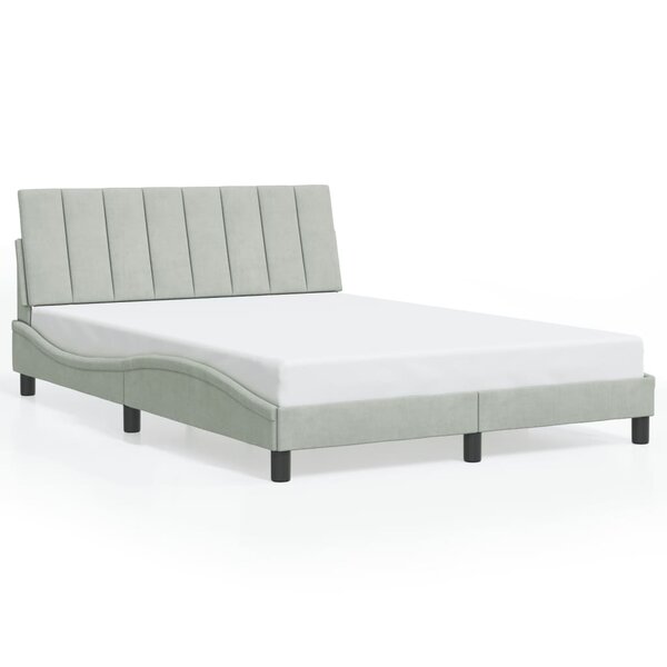 vidaXL Cadre de lit sans matelas Hanko gris clair 120x200 cm velours