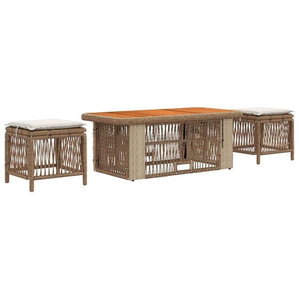 vidaXL Ensemble de salle à manger pour jardin 4 pc Beige et crème