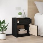 vidaXL Tables de chevet 2 Pièces Noir 40x31x50 cm Bois de pin massif