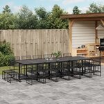 vidaXL Ensemble à manger de jardin 17 Pièces noir résine tressée