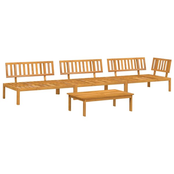 vidaXL Salon palette de jardin 4 Pièces bois d'acacia massif