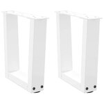 vidaXL Pieds de table basse en forme de V  2 pièces  blanc  30 x (30-31 3) cm  acier