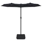 vidaXL Parasol de jardin à double tête avec LED noir 316x240 cm