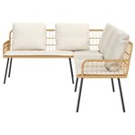 Canapé en L vidaXL Naturel 231x173x78 cm en Poly Rattan