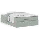 vidaXL Cadre de lit ottoman et matelas gris clair 120x200 cm velours