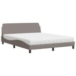 vidaXL Lit avec matelas Dover taupe 160x200 cm tissu