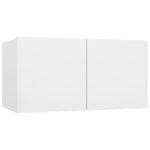 vidaXL Meuble TV mural Blanc Bois d'ingénierie