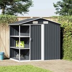 vidaXL Abri de jardin avec étagère Anthracite 205x130x183 cm Fer