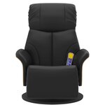 vidaXL Fauteuil inclinable de massage repose-pieds noir similicuir