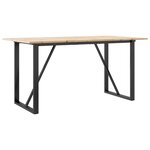 vidaXL Table à manger cadre en O 160x80x75 cm bois de pin massif fonte