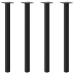 vidaXL Pieds de table console 4 pièces Noir 72-74 cm Acier
