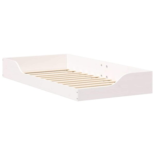 vidaXL Cadre de lit surélevé Blanc 75 x 190 cm Bois massif en pin