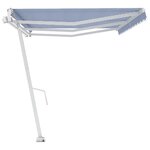 vidaXL Auvent automatique sur pied 600x350 cm Bleu/Blanc