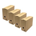 Pack and Move - Lot de 4 boites archives Taille M - 54 x 36 x 28 cm - Caisse de stockage incluse