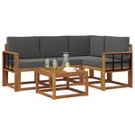 vidaXL Ensemble de canapés d'extérieur 5 pc Naturel et Anthracite