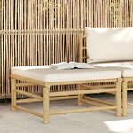 vidaXL Repose-pied de jardin avec coussin blanc crème Bambou