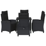 vidaXL Ensemble de salle à manger pour jardin 5 Pièces Noir polyrotin