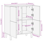 vidaXL Buffet noir 60x33x75 cm bois d'ingénierie