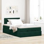 vidaXL Cadre de lit ottoman avec matelas vert foncé 120x200 cm velours