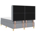 vidaXL Lit à ressorts avec bandes LED Gris clair 160 x 200 cm tissu