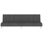vidaXL Canapé-lit à 2 places gris foncé tissu