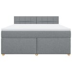 vidaXL Sommier à lattes de lit avec matelas Gris clair 180x200cm Tissu