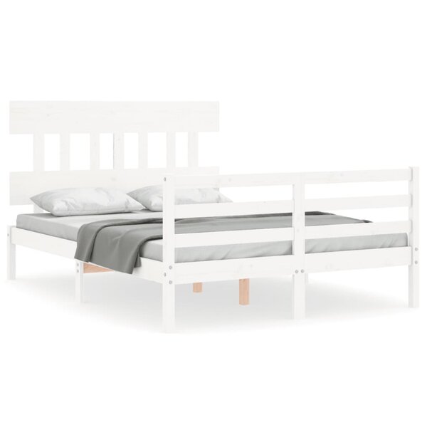 vidaXL Cadre de lit sans matelas blanc 120x200 cm bois massif
