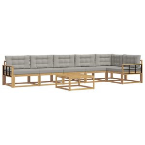vidaXL Ensemble de canapés d'extérieur 7 pc Blanc et gris clair