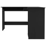 Bureau table poste de travail meuble d'ordinateur informatique étude d'angle en forme de L 120 x 140 x 75cm bois ingénierie noir 02_0023685