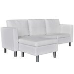 vidaXL Canapé sectionnel à 3 places cuir synthétique blanc