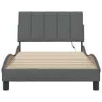 vidaXL Cadre de lit sans matelas Hanko gris foncé 100x200 cm tissu