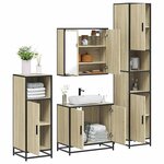 vidaXL Ensemble de meubles de salle de bain 4 Pièces chêne sonoma