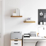 vidaXL Étagère Murale 2 Pièces Marron 40 x 23 5 x 4 cm Bois d'ingénierie