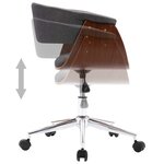 vidaXL Chaise pivotante de bureau Gris Bois courbé et tissu