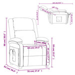 vidaXL Fauteuil de massage gris clair velours