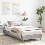 vidaXL Lit 90x200 cm Gris Sonoma en bois d'ingénierie
