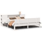 vidaXL Lit bibliothèque sans matelas blanc 180x200 cm bois pin massif