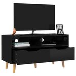 vidaXL Meuble TV noir brillant 90x40x48 5 cm bois d'ingénierie