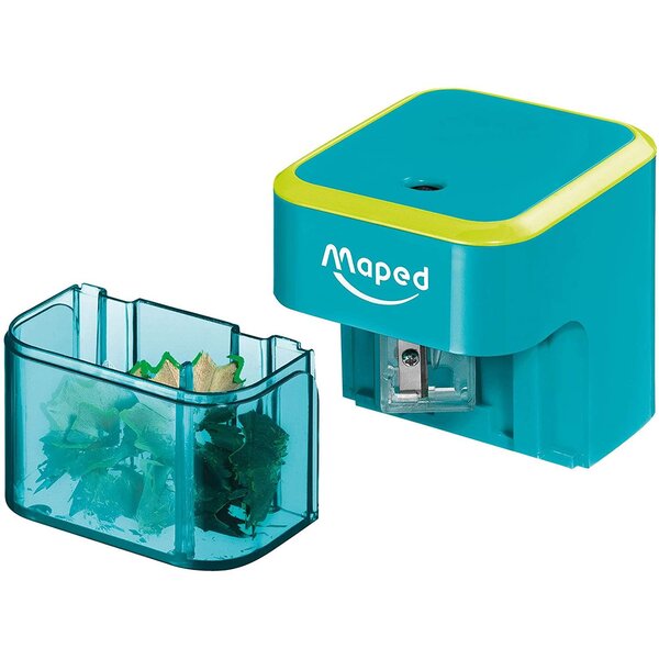 Taille-Crayon électrique à piles 1 trou Diamètre Standard 6 à 8 mm Turquoise MAPED