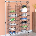 vidaXL Organisateur de garde-robe suspendu avec 7 étagères 2 Pièces