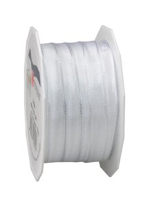 Ruban de soie acetat laitonné lyon 25-m-rouleau 10 mm blanc