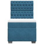 vidaXL Sommier à lattes de lit avec matelas bleu 90x190 cm velours