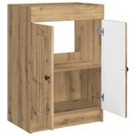 vidaXL Armoire sous évier de salle de bain Chêne artisanal