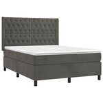 vidaXL Sommier à lattes de lit matelas et LED Gris foncé 140x200 cm