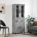 vidaXL Buffet haut Gris béton 69 5x34x180 cm Bois d'ingénierie