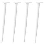 vidaXL Pieds de table console coniques 4 pièces Blanc 72-73 cm Acier