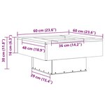 vidaXL Braise Marron 60 x 60 x 30 cm Acier