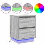 vidaXL Cabinet de chevet Gris 39 x 34 5 x 50 cm Bois d'ingénierie